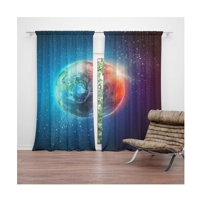 Sablio Závěs Země ve vesmíru: 2ks 140x250cm – Hledejceny.cz