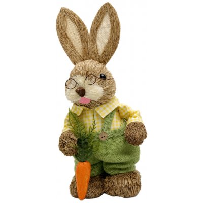 Velikonoce Slámový velikonoční zajíc kluk s mrkví 0731-2 35 cm – Sleviste.cz