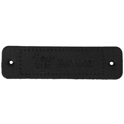 Pro Háčkování Hand Made koženková cedulka černá se stromem – Zboží Dáma