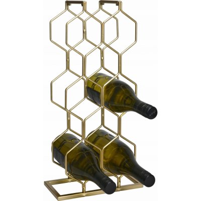 EXCELLENT Stojan na víno kovový 8 lahví zlatá KO-C37880420