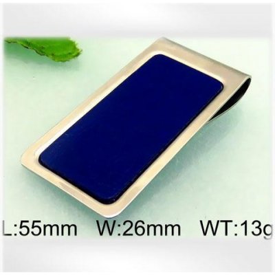 spona na peníze Ocelová s modrou plochou – Zboží Mobilmania