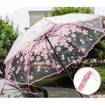 Skládací průhledný deštník sakura – Sleviste.cz