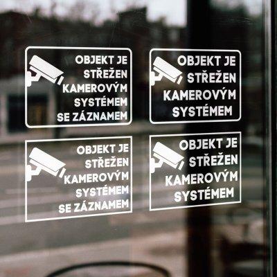E-cut.cz Samolepka Objekt je střežen kamerovým systémem - 15x10 cm – Zboží Živě