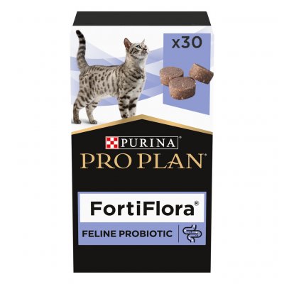 Pro Plan FortiFlora Feline probiotické žvýkací kostky 30 tbl – Sleviste.cz