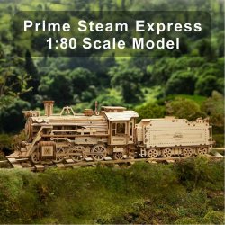 Robotime 3D dřevěné puzzle Parní lokomotiva Prime Steam Express 1:80 308 ks