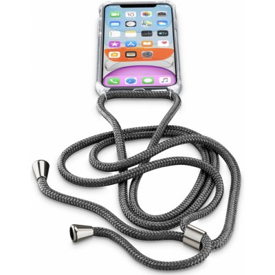 Pouzdro Cellularline Neck-Case s černou šňůrkou na krk Apple iPhone 11 čiré