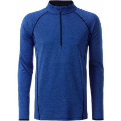 James&Nicholson Pánské sportovní triko s dlouhým rukávem sportsshirt Longsleeve JN498 Modrá královská melírodrá námořní