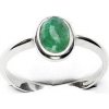 Prsteny Čištín stříbrný přírodní smaragd fasetovaný T 1354