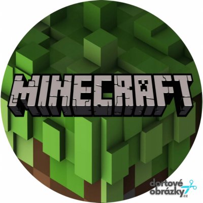 Jedlý tisk MINECRAFT ● materiál: JEDLÝ PAPÍR Ⓜ️, ● velikost: průměr 18 cm ☝ – Hledejceny.cz