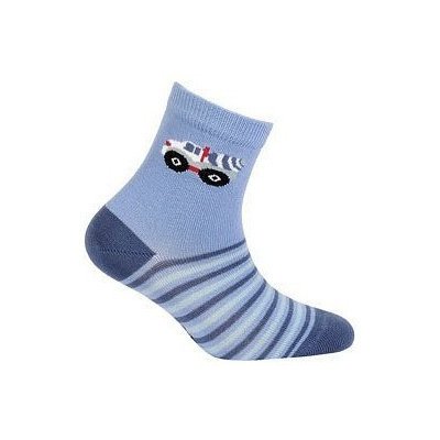Wola W24.P01 chlapecké ponožky s vzorem bílá