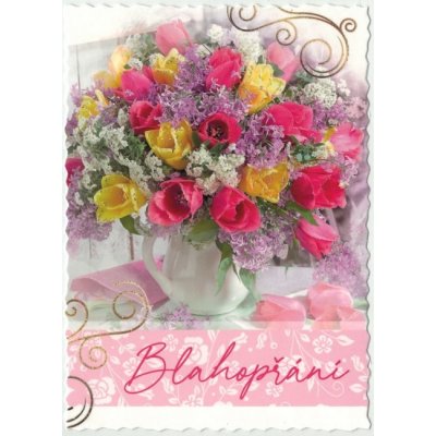 Pohlednice Blahopřání tulipány – Zboží Dáma