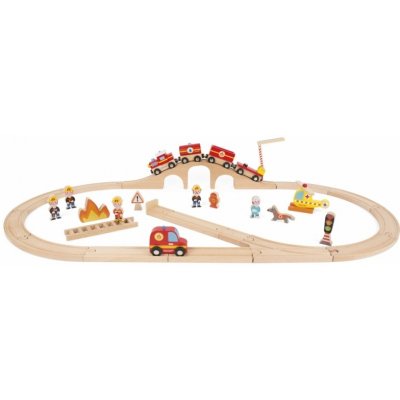 Janod Vláčkodráha Story Express Hasiči 33 dílů – Zboží Dáma