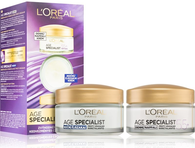 L\'Oréal Age Specialist 55+ denní krém pro zralou pleť 50 ml + L\'Oréal Age Specialist 55+ noční krém pro zralou pleť 50 ml dárková sada