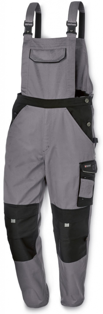 PARKSIDE PERFORMANCE Pánské pracovní kalhoty s laclem šedá/černá