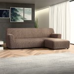 GA.I.CO bielastický potah na sedací soupravu s otomanem vpravo Costina ořískový 170 - 300 cm – Hledejceny.cz