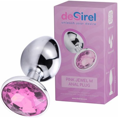 Desirel Pink Jewel M anální kolík stříbrno-růžový – Zboží Dáma