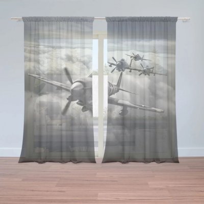 Sablio Záclony Stíhací letadla: 2ks 150x250cm – Hledejceny.cz