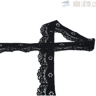 Elastická krajka černá, 35 mm – Zboží Dáma