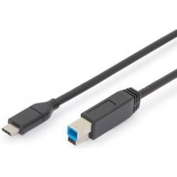 Digitus AK-300149-010-S Připojovací USB typu C, typ C na B M/M, Gen2, 3A, 10 GB, verze 3.1, CE, 1m, černý