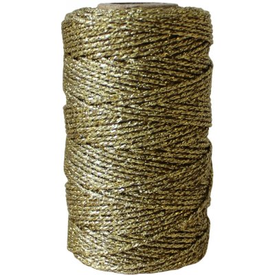 Bella Rose Třpytivý provázek 50 m – Gold, zlatá barva, textil – Zboží Dáma
