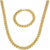 Impress Jewelry sada z chirurgické oceli Masive Cuban Gold / řetízek a náramek 160721111536