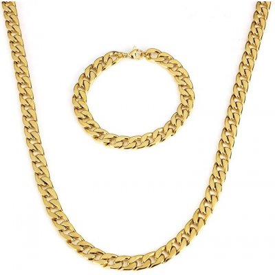 Impress Jewelry sada z chirurgické oceli Masive Cuban Gold / řetízek a náramek 160721111536 – Zbozi.Blesk.cz