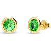 Náušnice Spark stříbrné pozlacené se Swarovski Elements Tiny Bonbon Studs KRG1122SS29PE Peridot zelené