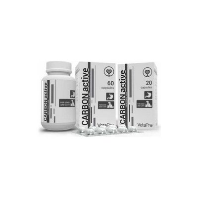 Vetapro Carbon Active pro psy proti průjmu 20 kapslí – Hledejceny.cz