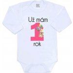 Body s potiskem New Baby Už mám rok růžové – Sleviste.cz