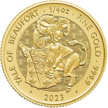 The Royal Mint zlatá mince Yale of Beaufort Tudor Beasts 2023 1/4 oz