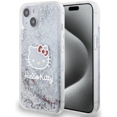 Hello Kitty Liquid Glitter Electroplating Head Logo Zadní Kryt pro iPhone 13 Transparent, HKHCP13MLIKHET