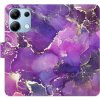 Pouzdro a kryt na mobilní telefon Xiaomi iSaprio Flip Purple Marble Xiaomi Redmi Note 13 4G s kapsičkami karty