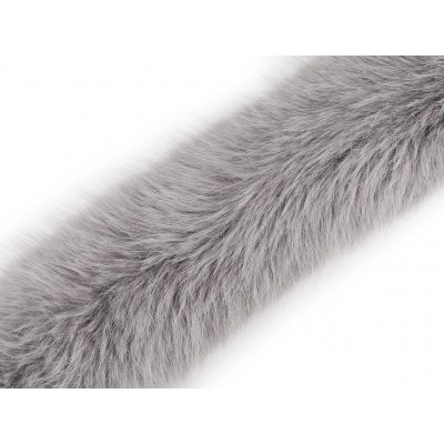 Prima-obchod Našívací oděvní / dekorační kožešina plochá šíře 9 cm, barva 6 šedá – Zboží Živě