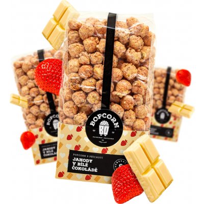 Bopcorn Jahody v bílé čokoládě - popcorn 0,7 l – Zboží Dáma