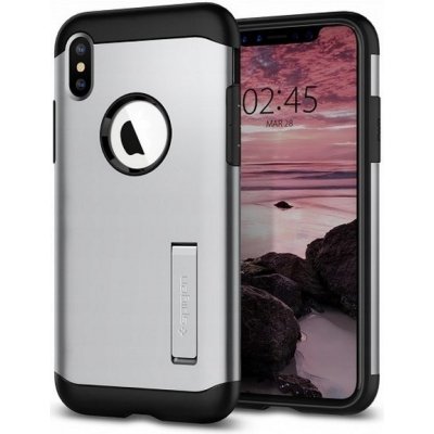 Pouzdro Spigen Slim Armor iPhone Xs Max stříbrné Overlay – Zboží Mobilmania