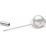 Gaura Pearls stříbrná brož zdobená vzácnou Kasumi perlou SK22530BR Bílá – Hledejceny.cz