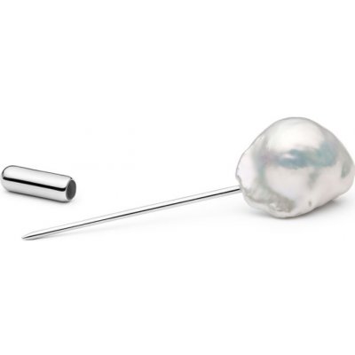 Gaura Pearls stříbrná brož zdobená vzácnou Kasumi perlou SK22530BR Bílá – Hledejceny.cz