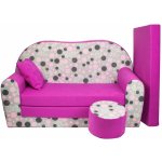 Fimex Dětská rozkládací pohovka + taburet Puntíky růžová – Zbozi.Blesk.cz