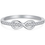 Meucci Stříbrný prsten se zirkony nekonečno SYR039 – Zboží Dáma