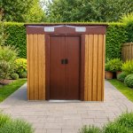 BestBerg BBSH-406W 2,25 m² 121 x 194 x 192 cm dekor dřeva/hnědá – Sleviste.cz
