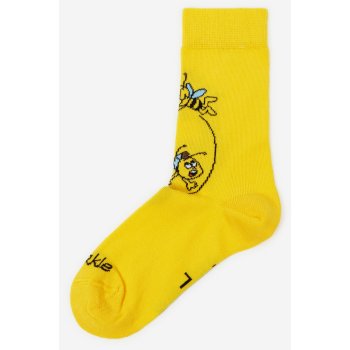 Fusakle holčičí vzorované ponožky Včelka Mája Žluté