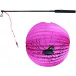 Lampion pavouk Halloween 25 cm se svítící hůlkou 39 cm na baterie – Zboží Mobilmania