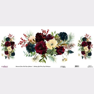 Cadence Rýžový papír v roli 30 x 68 cm 3 kytice růže a hloh – Zboží Mobilmania
