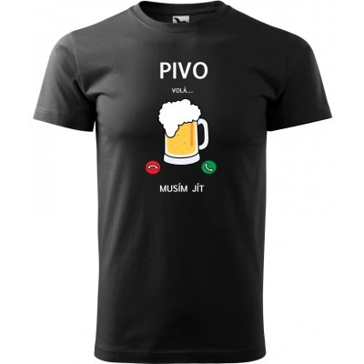 Pánské tričko Pivo volá musím jít černá – Zboží Dáma