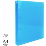 LUMA Pořadač A4 40 mm 4 kroužkový modrý – Hledejceny.cz