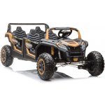 Mamido elektrické autíčko Buggy UTV čtyřmístné 24V nafukovací kola zlatá – Zboží Dáma