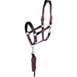 EQUESTRO Set ohlávky a vodítka Lani New černá /burgundy – Zboží Dáma