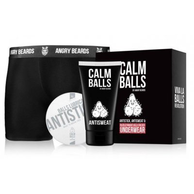 Angry Beards Underwear Antisweat deodorant v krému na intimní partie 150 ml + Antistick gel na intimní partie pro muže 100 ml + Balls Holder XXL dárková sada – Zboží Mobilmania