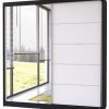 Šatní skříň Idzczak Bella 03 183 cm se zrcadlem a posuvnými dveřmi Stěny černá / bílá