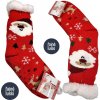 Teplé ponožky s kožíškem Vánoční